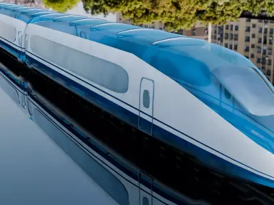 Real High Speed Train 3D Model Low-poly 3D model