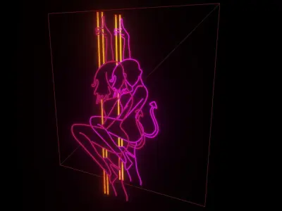 neon Woman  p2 decoration 3D model Low-poly 3D model