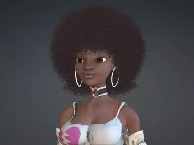 Afro Toon Woman 3D model