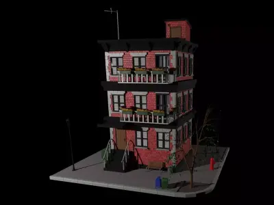 New York Apartment Low-poly 3D model