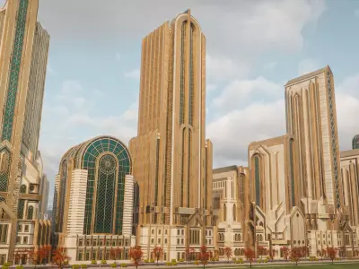 FANTASY ART DECO ARCHITECTURE CLASSIC 06 Low-poly 3D model