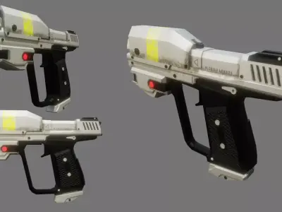 Sci-Fi Pistol Low-poly 3D model
