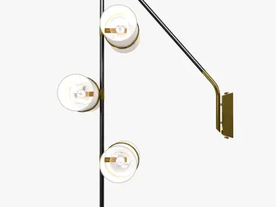 Italian Modern Brass Enameled  Parchment Wall Light by Reggiani 3D model