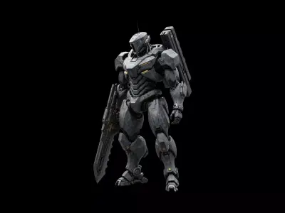 The Second New  High Poly Sci-fi Armored Soldier 3D model