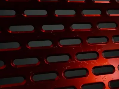 Red Metal Grill Transparent PBR Seamless Texture