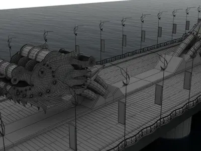 3D Model of Dragon Bridge in Da Nang Vietnam 3D model