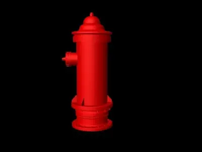 red fire hydrant Low-poly 3D model
