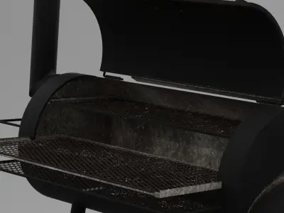 Open Offset Smoker 3D model