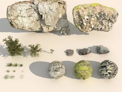 Rocky forest scene A 3D model