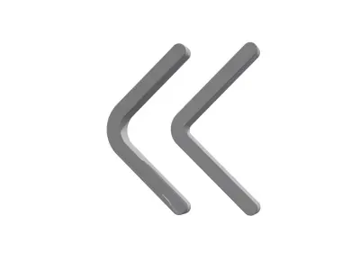 3d angle double right Low-poly 3D model