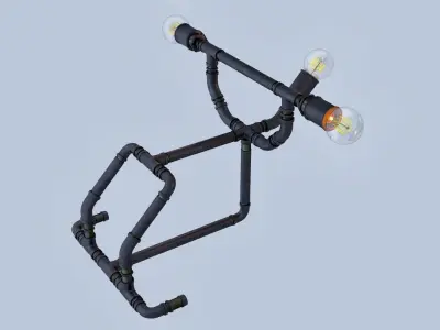 Pipe Lamp - Gym 3D model