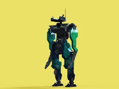 Modular Post-Apocalyptic Battle Mech Scifi android mech  3D model