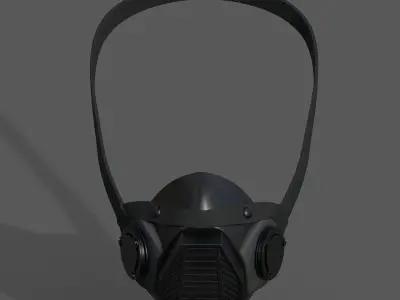Gas mask helmet 3d model military combat fantasy cyborg armor  Low-poly 3D model
