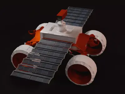 Martian Land rover sci-fi Low-poly 3D model