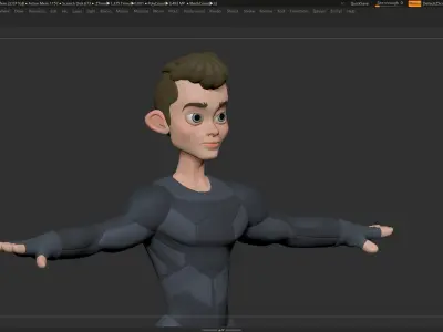 Zbrush Character Basemesh - Richard Style 1 - Scifi 3D model