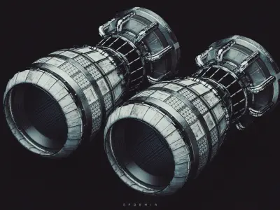 Avalanche Space Engine Low-poly 3D model