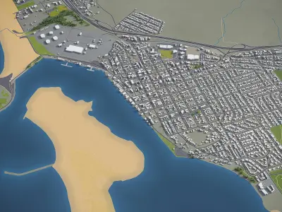 Morro Bay  Low-poly 3D model