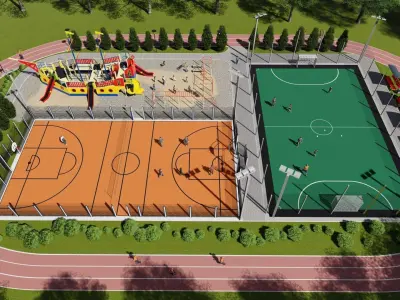 3D model of a sports ground 3D model