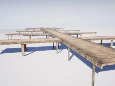 small wooden bridge - PBR  Game-Ready Low-poly 3D model