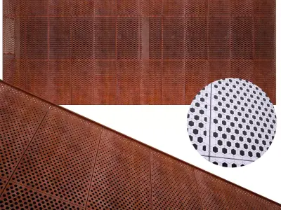 perforated metal panel N21 3D model