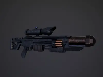 Sci-Fi Shotgun Low-poly 3D model