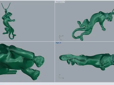 panther pendant  3D print model