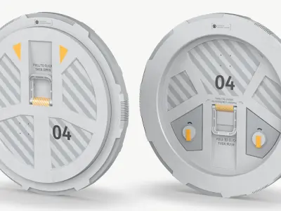  Sci-Fi Access Hatch Covers with Numbers and Arrows Gray 