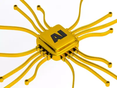 ai chip Symbol Gold 3D model