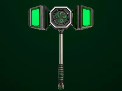 Sci-Fi Hammer09 All PBR Unity UE Textures Included Low-poly 3D model