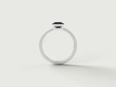 Rectangle 5X7 solitaire ring 3D print model