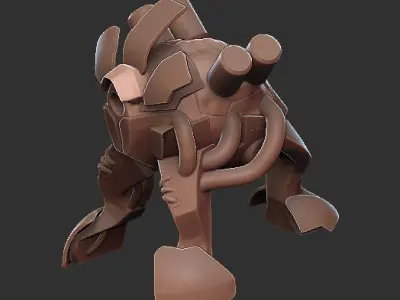 Turret robot head 3D model
