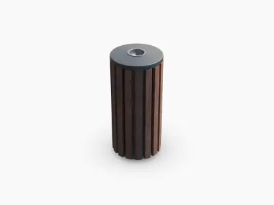 Wooden Trashcan 3D model