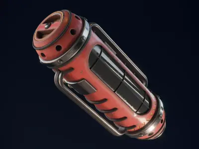 Radioactive Power Capsule Low-poly 3D model