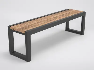 Street Bench 01 Free low-poly 3D model