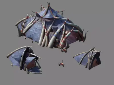 Glacier ancient land - snow tent 01 3D model