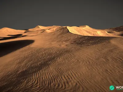 Desert mountain in 3D model