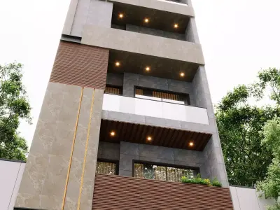 4 Storey Modern Residential Building  20 ft Front  3D model
