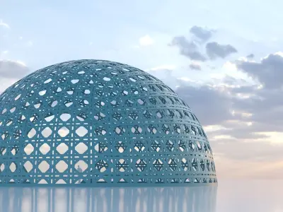 Wicker dome pavilion 3D model