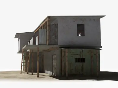 Slum x19 Low-poly 3D model