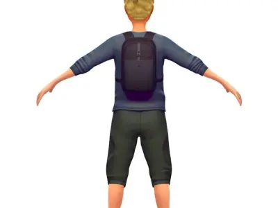 Cartoon Low Poly Style Avatar 012 Low-poly 3D model