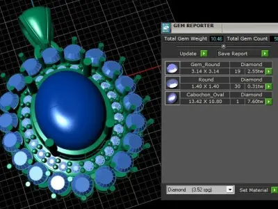 Women Fashion Diamond Pendant 3d Printable Model 3D print model