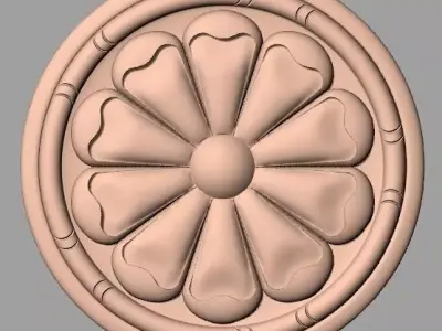 Furniture decoration round flower 3D STL model for CNC E946 3D model