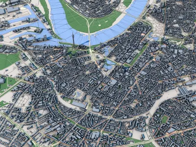 Dusseldorf City Germany 3D model