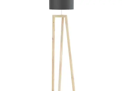 Wooden Floor Lamp 3D Model 3D model