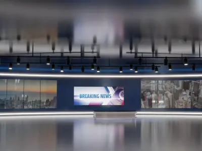 Virtual TV News Studio 3D model