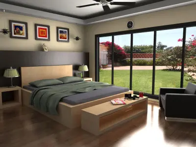 Bedroom interior 3D model 62