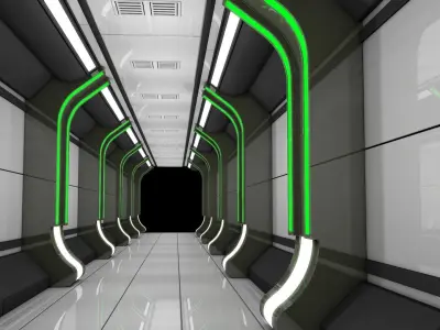 Sci Fi Corridor 3D model 88
