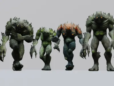Swamp Monster 3D Model Pack 3D model