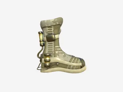 SciFi Boots A08 Desert Camouflage - Character Design Fashion Low-poly 3D model