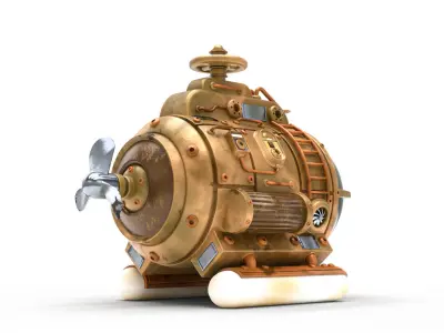 Steampunk Submarine 3D model